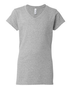 Gildan 64V00L - V-Neck T-shirt Junior Fit for Women Sport Grey