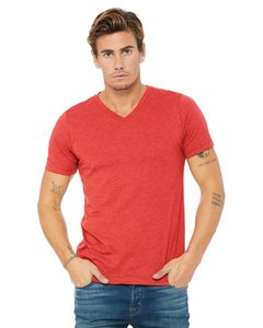 Bella+Canvas 3415C - Unisex Triblend Short-Sleeve V-Neck T-Shirt Red Triblend