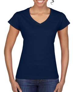 Gildan G64VL - Softstyle® Ladies 4.5 oz. Junior Fit V-Neck T-Shirt Navy