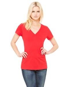 Bella+Canvas B6035 - Ladies Jersey Short-Sleeve Deep V-Neck T-Shirt Red