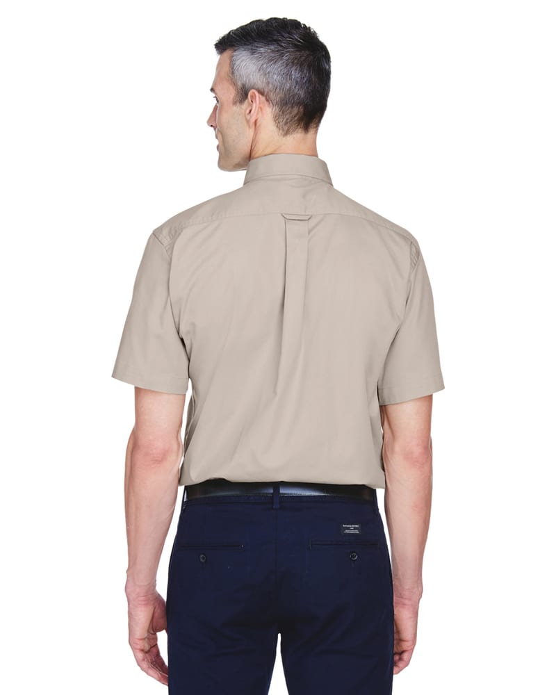 Harriton M500S - Men's Easy Blend Short-Sleeve Twill Shirt with Stain-Release
