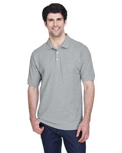 Devon & Jones D100 - Men's Pima Piqué Short-Sleeve Polo Grey Heather