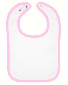 Rabbit Skins 1003 - Infants' Terry Snap Bib White/Pink