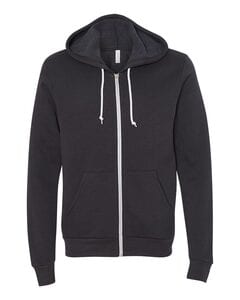 Bella+Canvas 3739 - Unisex Full-Zip Hooded Sweatshirt Dark Grey