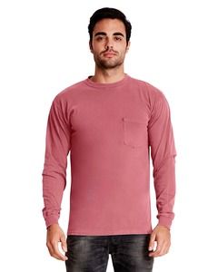 Next Level 7451 - Adult Inspired Dye Long Sleeve Crew with Pocket Smoked Paprika
