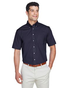 Devon & Jones D620S - Men's Crown Collection Solid Broadcloth Short Sleeve Shirt Navy