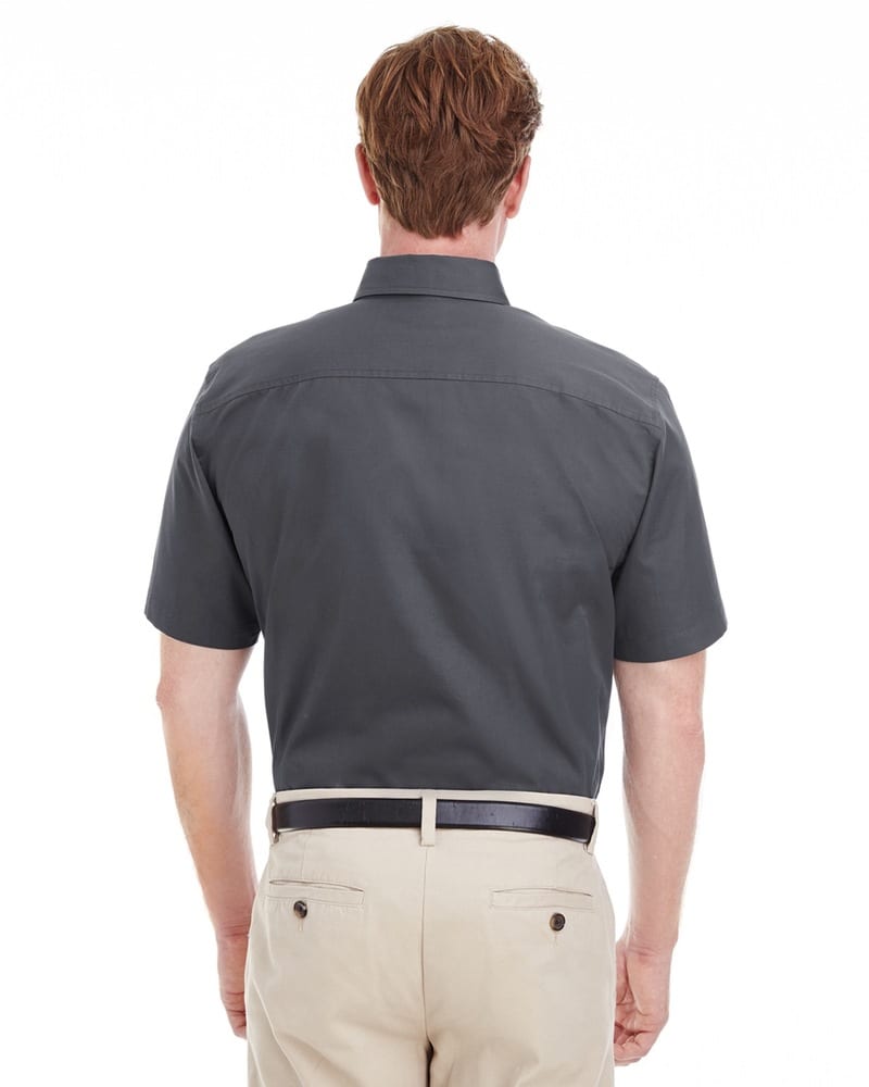 Harriton M582 - Men's Foundation 100% Cotton Short Sleeve Twill Shirt Teflon