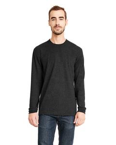 Next Level 6411 - Unisex Sueded Long-Sleeve Crew Heather Charcoal