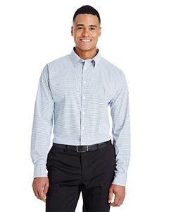 Devon & Jones DG540 - Men's CrownLux Performance Micro Windowpane Shirt Navy/White