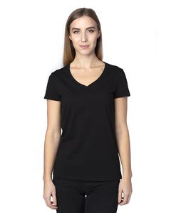 Threadfast 200RV - Ladies Ultimate Short-Sleeve V-Neck T-Shirt Black