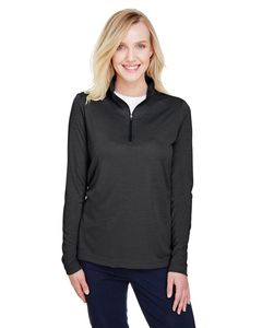 Team 365 TT31HW - Ladies Zone Sonic Heather Performance Quarter-Zip Black Heather