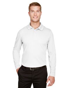 Devon & Jones DG20LT - Men's Tall CrownLux Performance Plaited Long-Sleeve Polo White