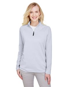 Devon & Jones DG480W - Ladies CrownLux Performance Clubhouse Micro-Stripe Quarter-Zip Navy