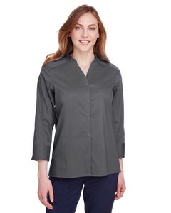 Devon & Jones DG560W - Ladies Crown  Collection Stretch Broadcloth 3/4 Sleeve Blouse Graphite