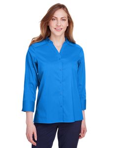 Devon & Jones DG560W - Ladies Crown  Collection Stretch Broadcloth 3/4 Sleeve Blouse French Blue