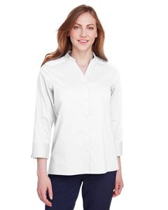 Devon & Jones DG560W - Ladies Crown  Collection Stretch Broadcloth 3/4 Sleeve Blouse White