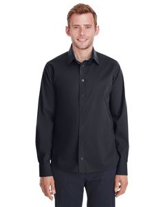 Devon & Jones DG561 - Men's Crown  Collection Stretch Broadcloth Untucked Shirt Black