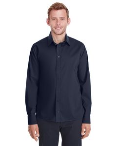 Devon & Jones DG561 - Men's Crown  Collection Stretch Broadcloth Untucked Shirt Navy