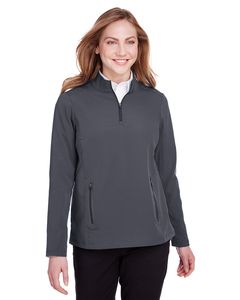 North End NE401W - Ladies Quest Stretch Quarter-Zip Carbon/Black