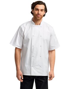 Artisan Collection by Reprime RP664 - Unisex Studded Front Short-Sleeve Chefs Jacket