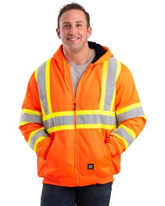 Berne HVF024T - Men's Safety Tall Striped Therman Lined Sweatshirt Orange