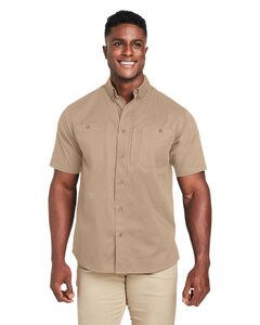 Harriton M585 - Men's Advantage IL Short-Sleeve Work Shirt Khaki