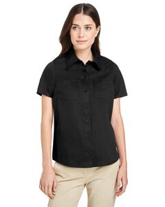 Harriton M585W - Ladies Advantage IL Short-Sleeve Work Shirt Black