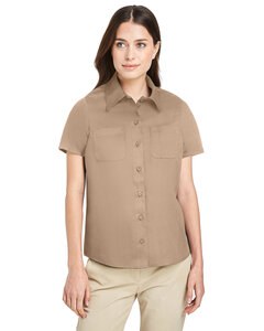 Harriton M585W - Ladies Advantage IL Short-Sleeve Work Shirt Khaki