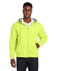 Harriton M711 - Men's ClimaBloc Lined Heavyweight Hooded Sweatshirt Safety Yellow